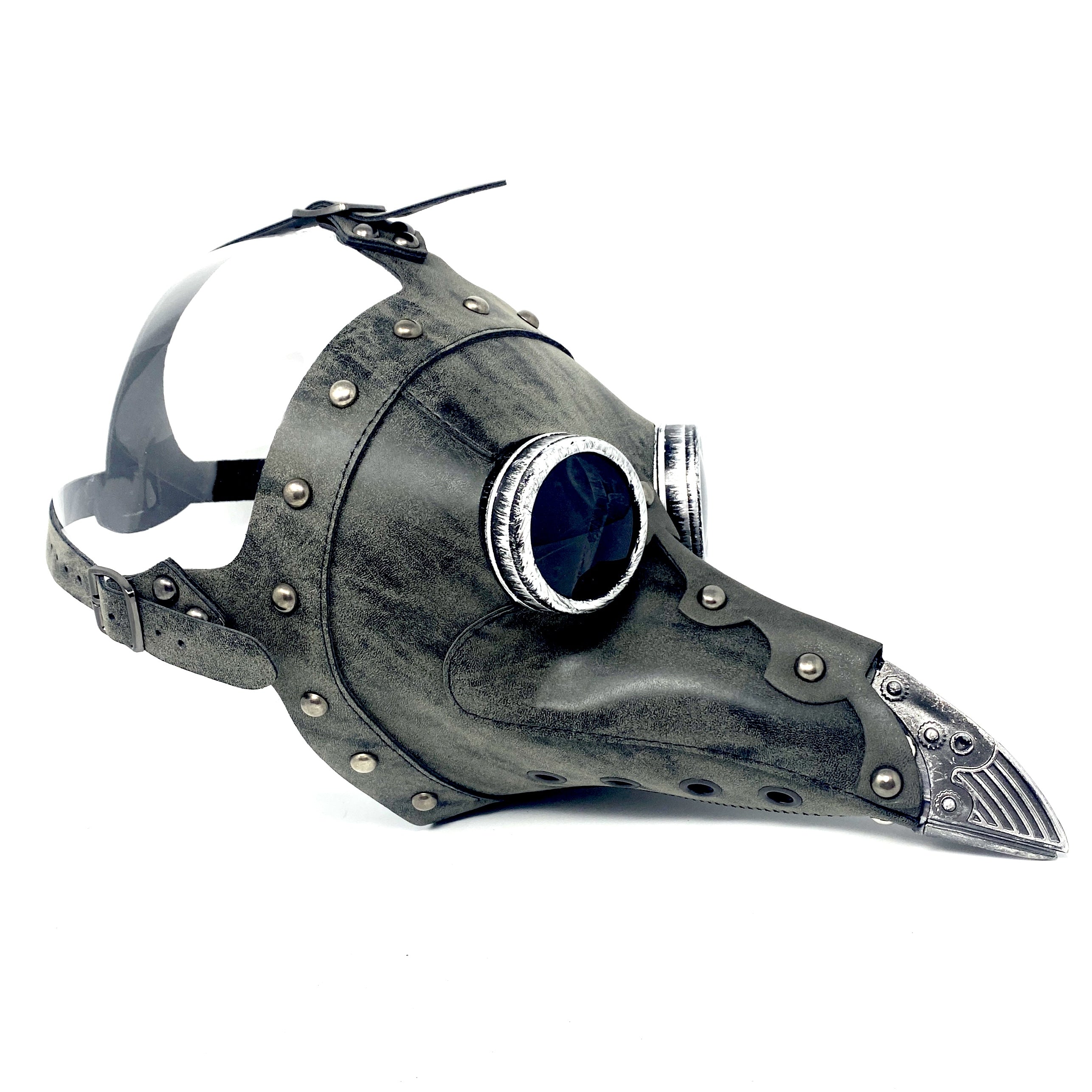 grey Plague Doctor Mask, Long Nose Bird Beek Costume Masquerade Party Masks For Halloween