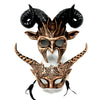 Couples Masquerade Masks, Men Women Devil Demon Goat Horn Costume Mask For Halloween Cosplay Party