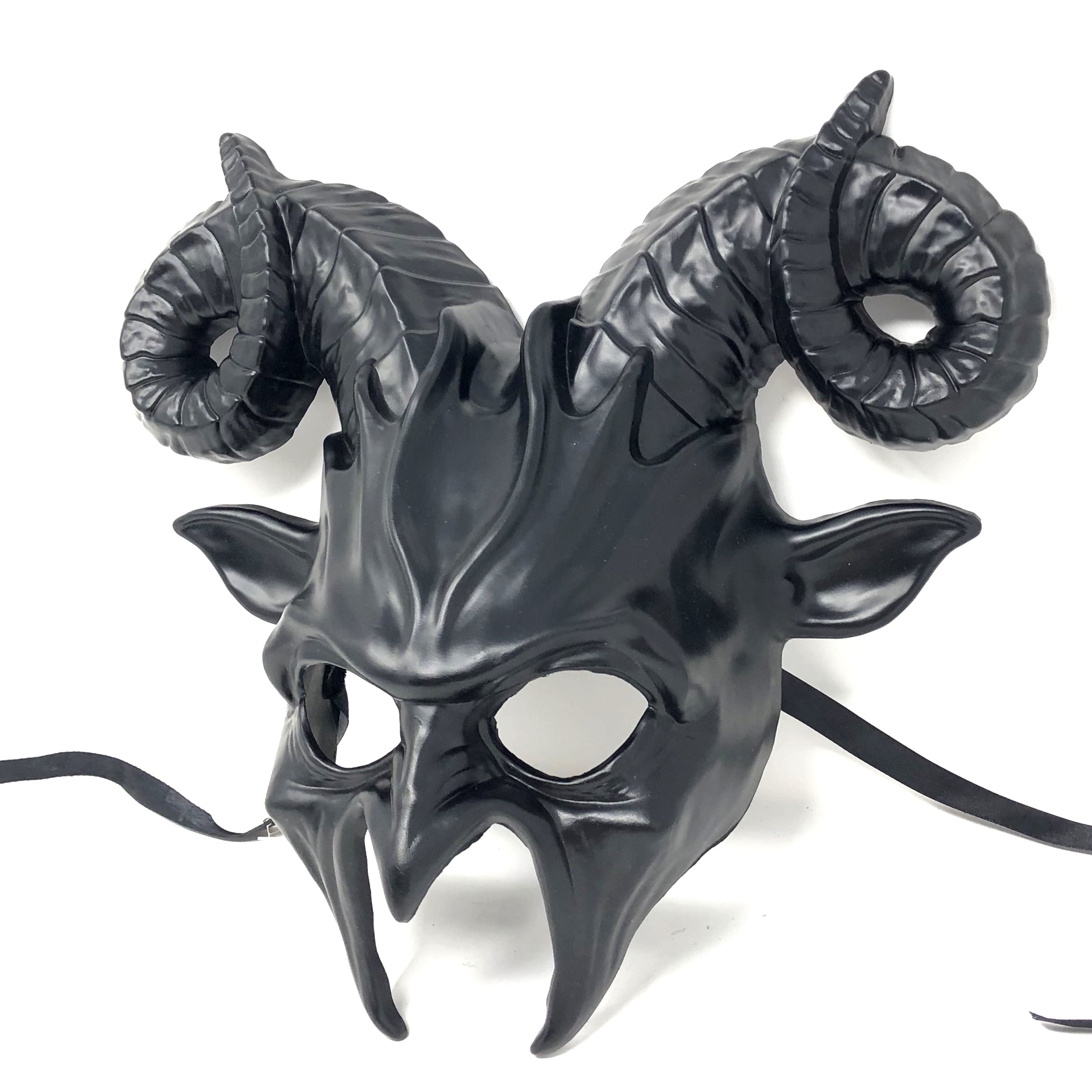 Black Krampus Ram Horn Goat Masquerade Devil Party Mask Demon Costume For Halloween