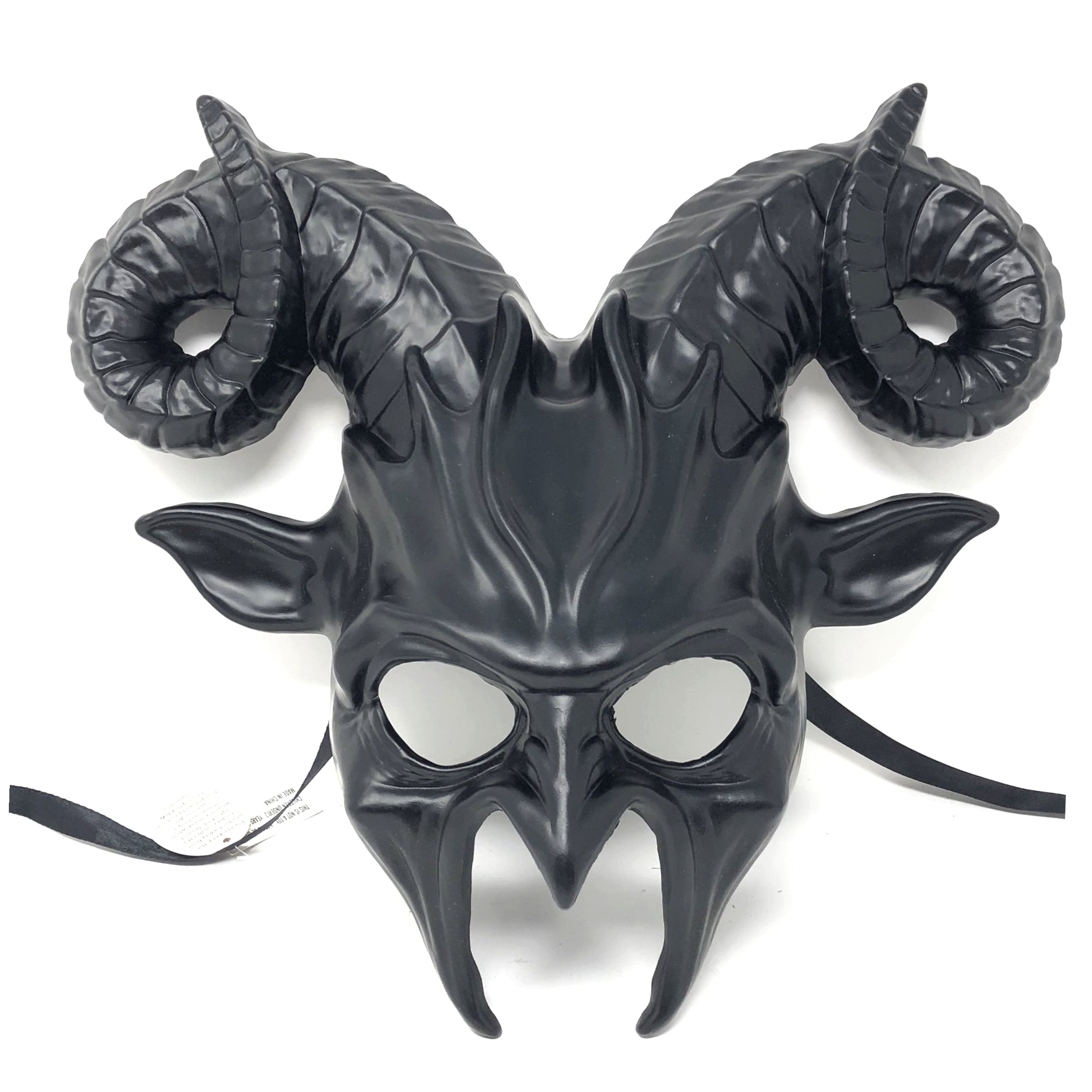 Black Krampus Ram Horn Goat Masquerade Devil Party Mask Demon Costume For Halloween