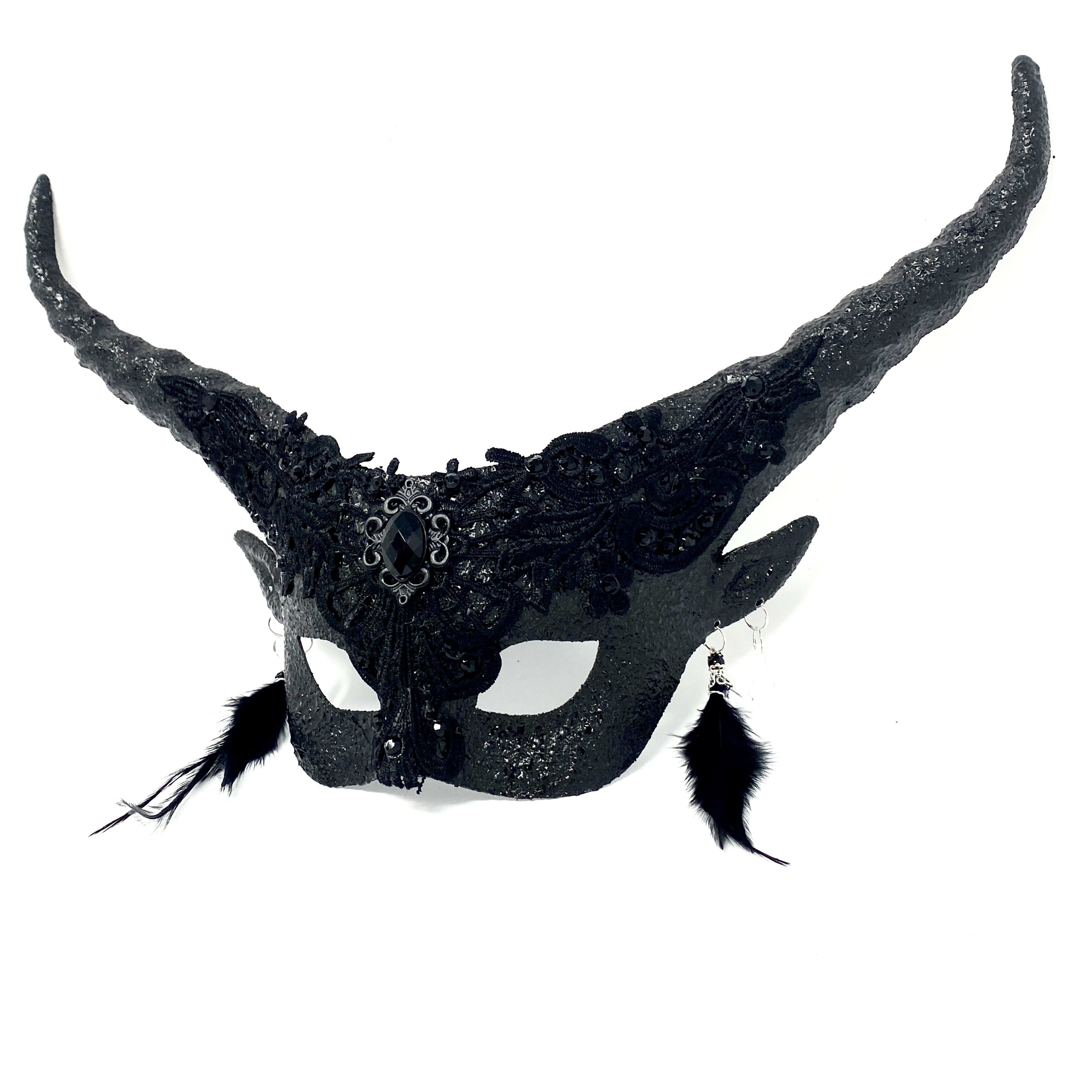 Couples Masquerade Masks, Men Women Devil Demon Goat Horn Costume Mask For Halloween Cosplay Party