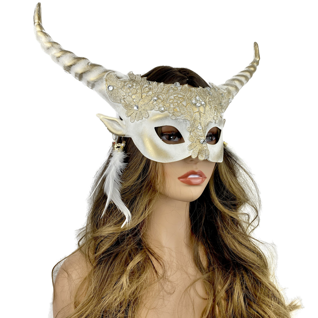 Ram Goat Steampunk Masquerade Mask Devil Headpiece Mask For Costume Halloween Horror Demon Party