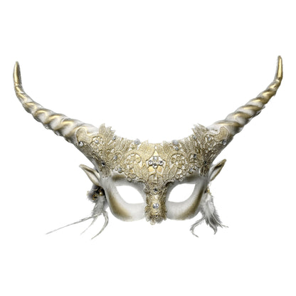 Ram Goat Steampunk Masquerade Mask Devil Headpiece Mask For Costume Halloween Horror Demon Party