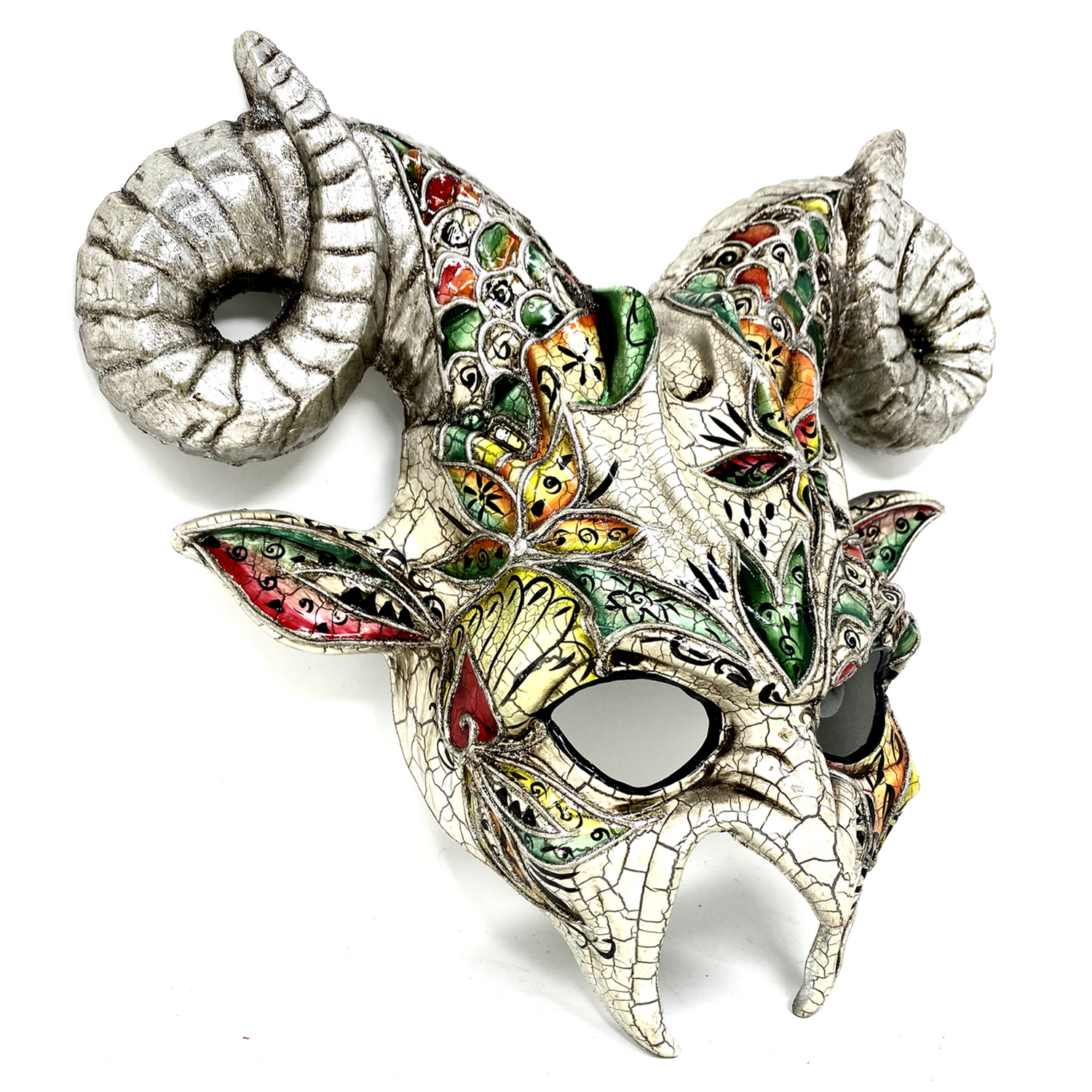 Classic Silver Devil Demon Goat Horn Couple Masquerade Party Masks For Halloween