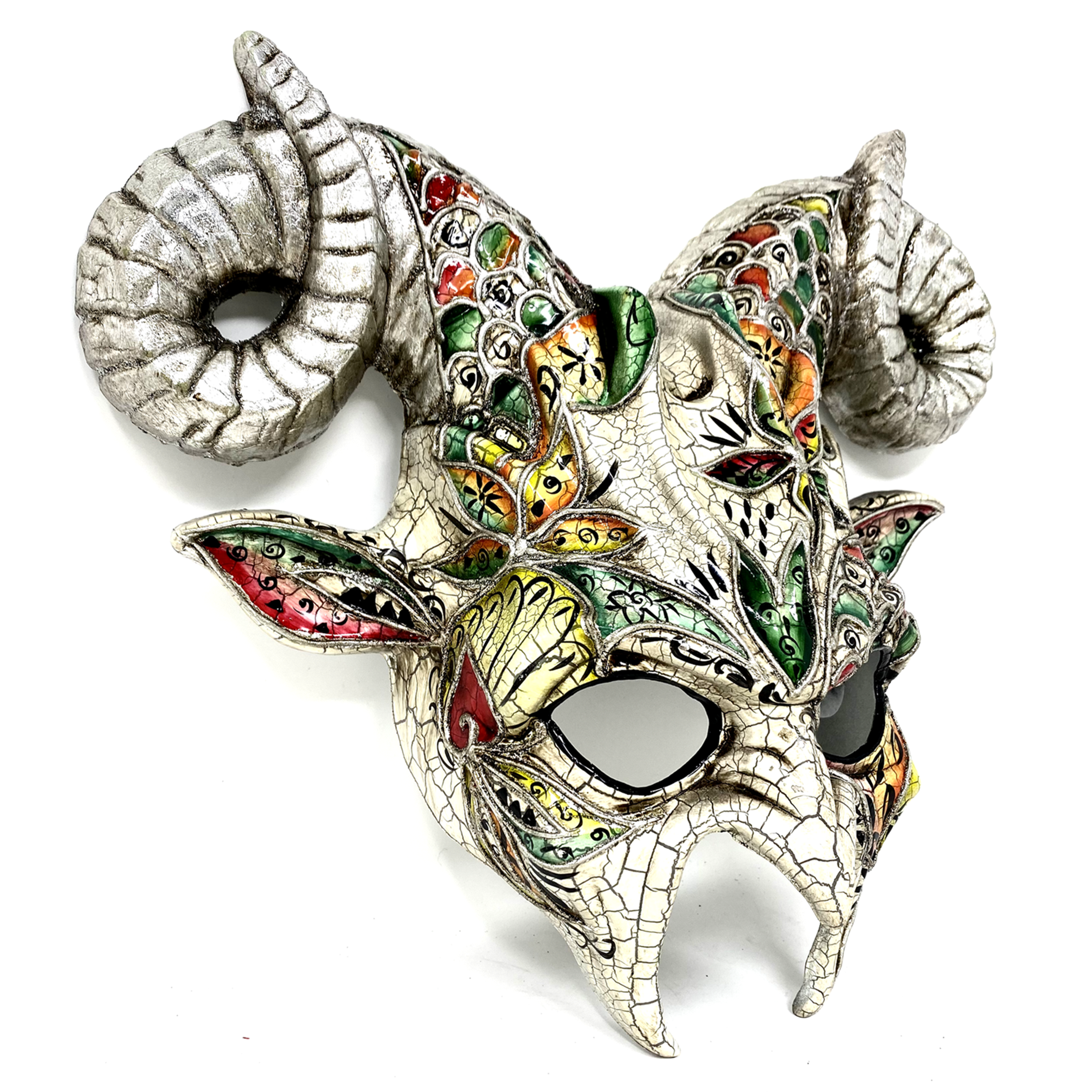 Classic Silver Devil Demon Goat Horn Couple Masquerade Party Masks For Halloween