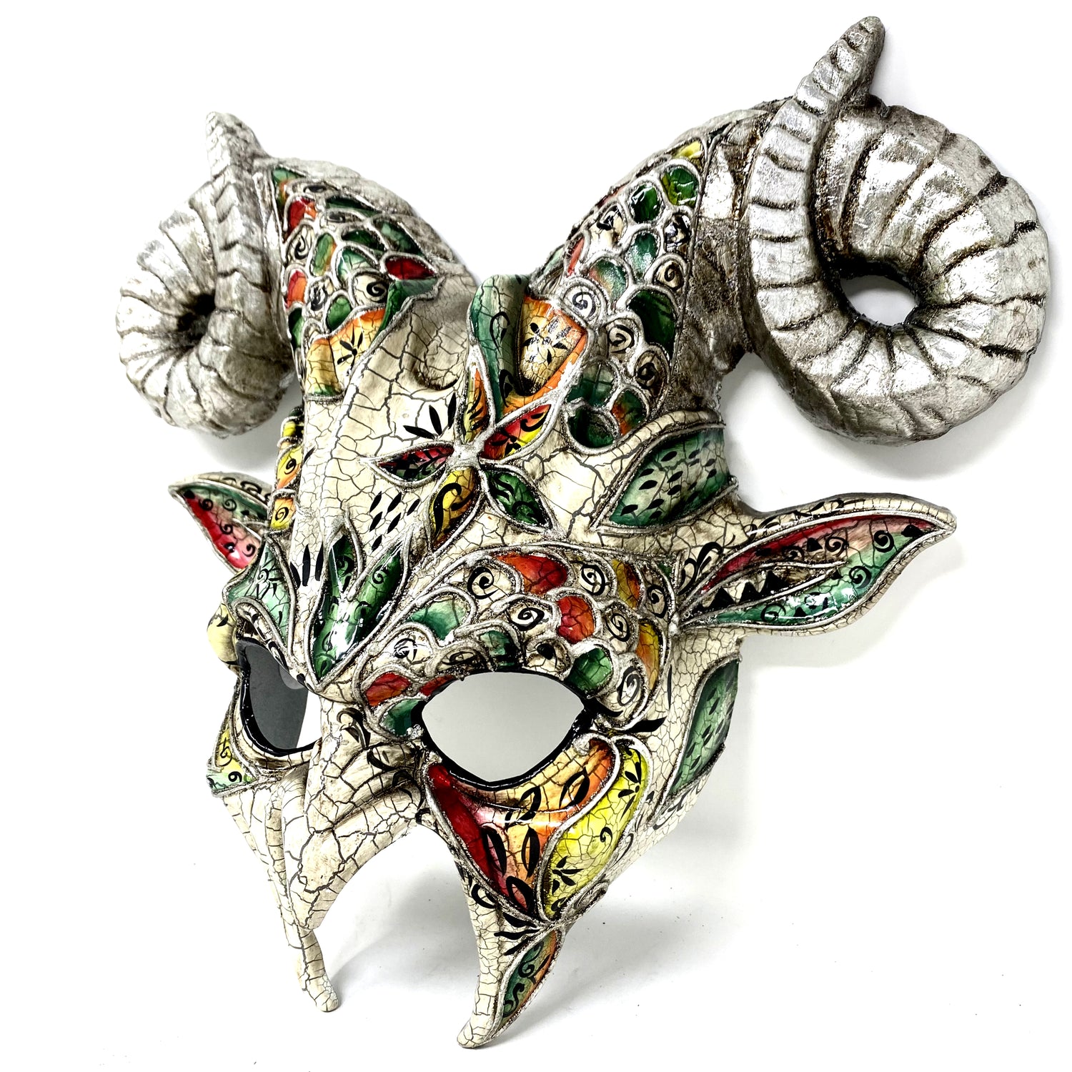 Classic Silver Devil Demon Goat Horn Couple Masquerade Party Masks For Halloween