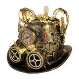 Steampunk Style LED Flash Light Metallic Top Hat Scientist Time Traveler Halloween Christmas Costume Cosplay with Goggles