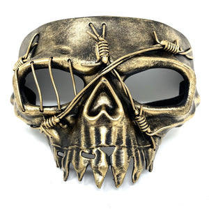 Steampunk Skull Mask, Metallic Scary Horror Skeleton Skull Mask for Halloween Costume Cosplay Party