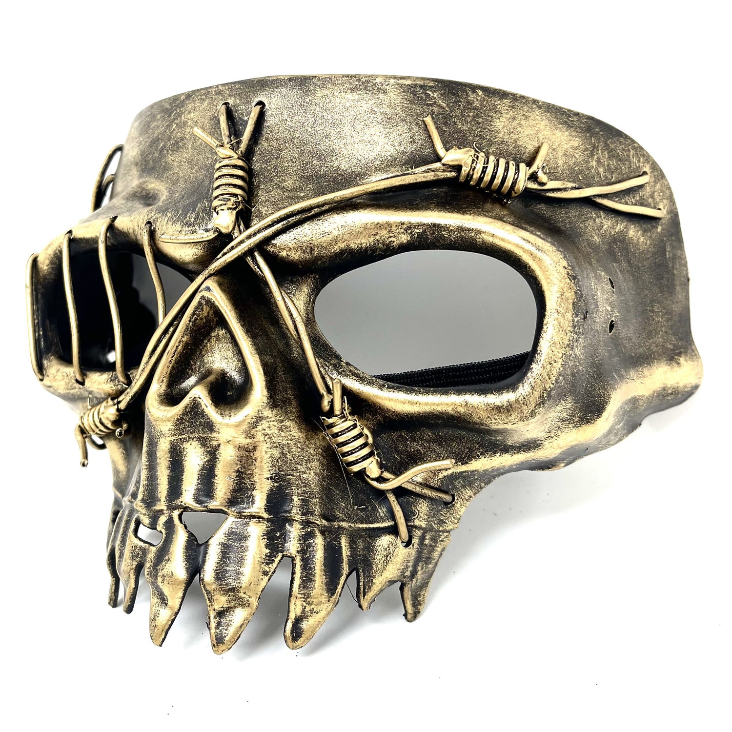 Steampunk Skull Mask, Metallic Scary Horror Skeleton Skull Mask for Halloween Costume Cosplay Party