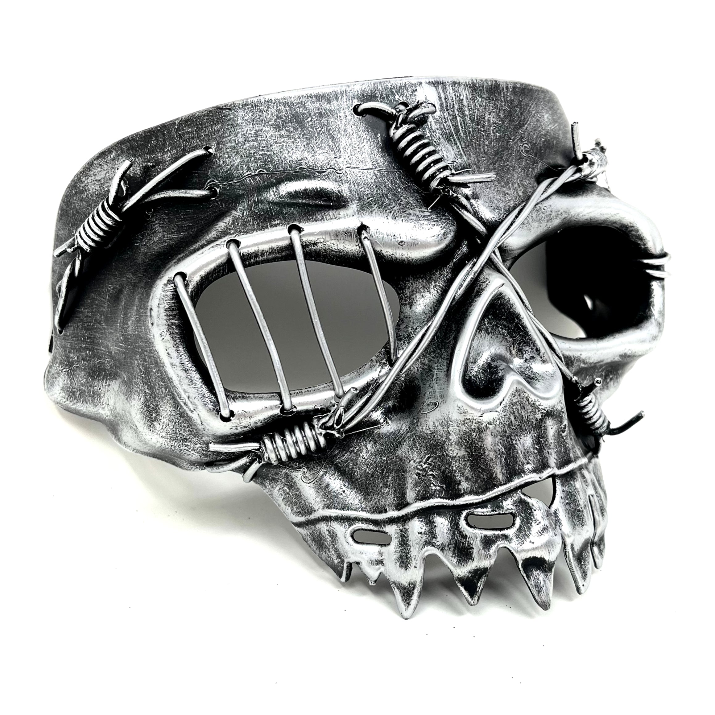 Steampunk Skull Mask, Metallic Scary Horror Skeleton Skull Mask for Halloween Costume Cosplay Party