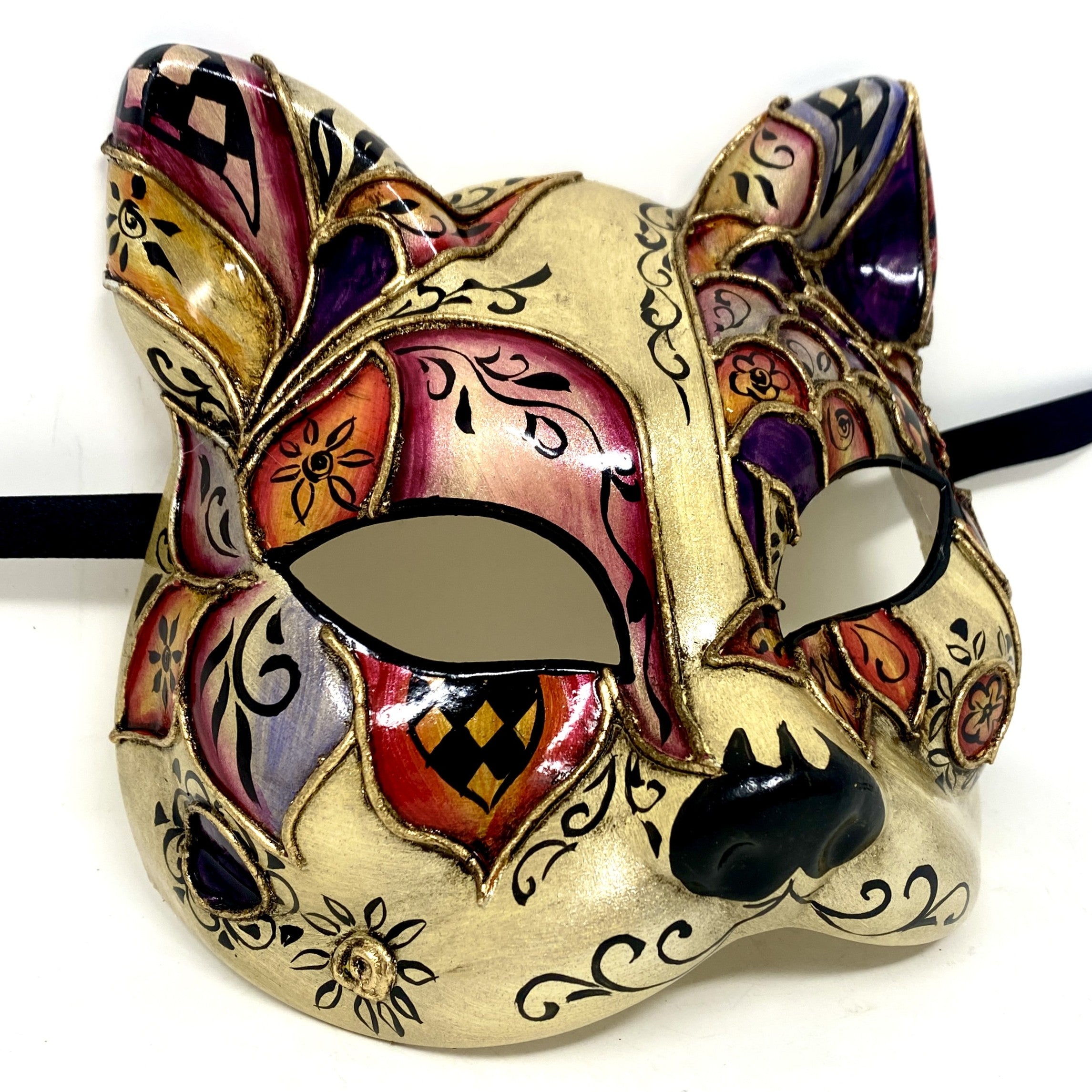 Cat Women Masquerade Party Ball Face Masks -Red