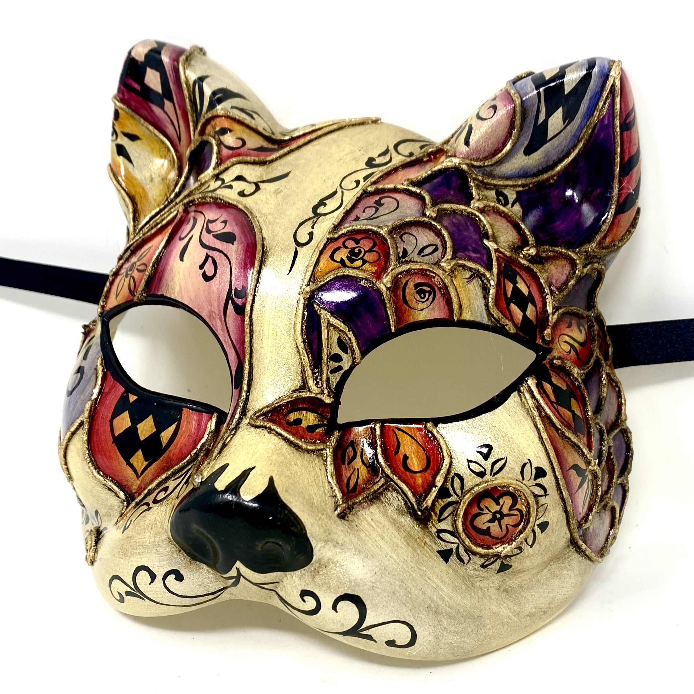 Cat Women Masquerade Party Ball Face Masks -Red