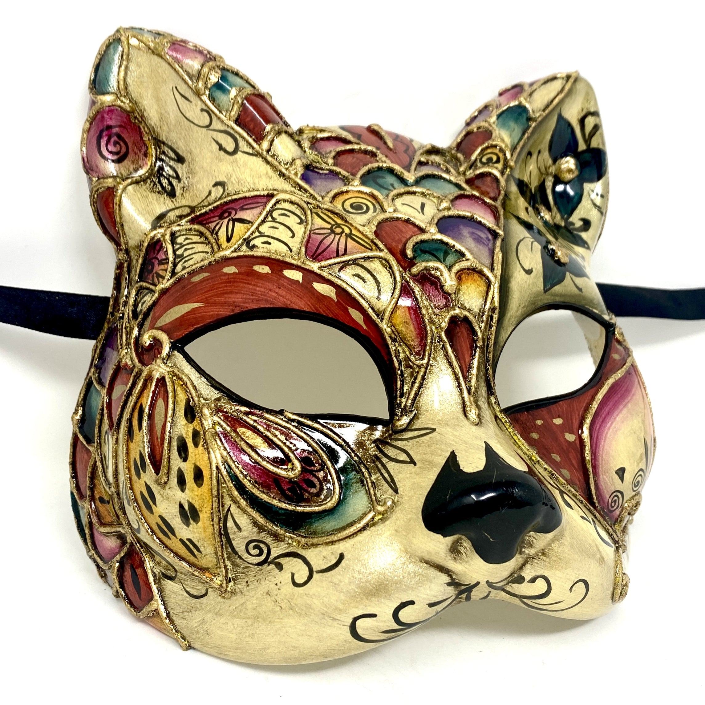 Cat Women Masquerade Party Ball Face Masks -Red