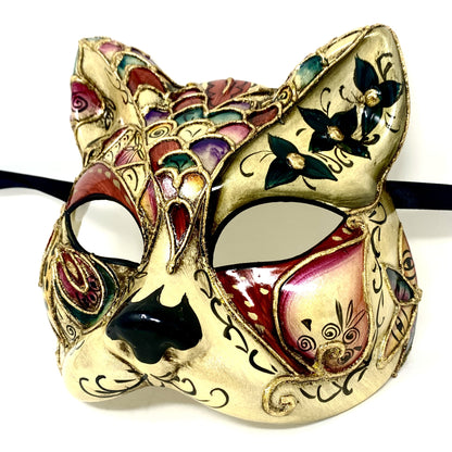 Cat Women Masquerade Party Ball Face Masks -Red