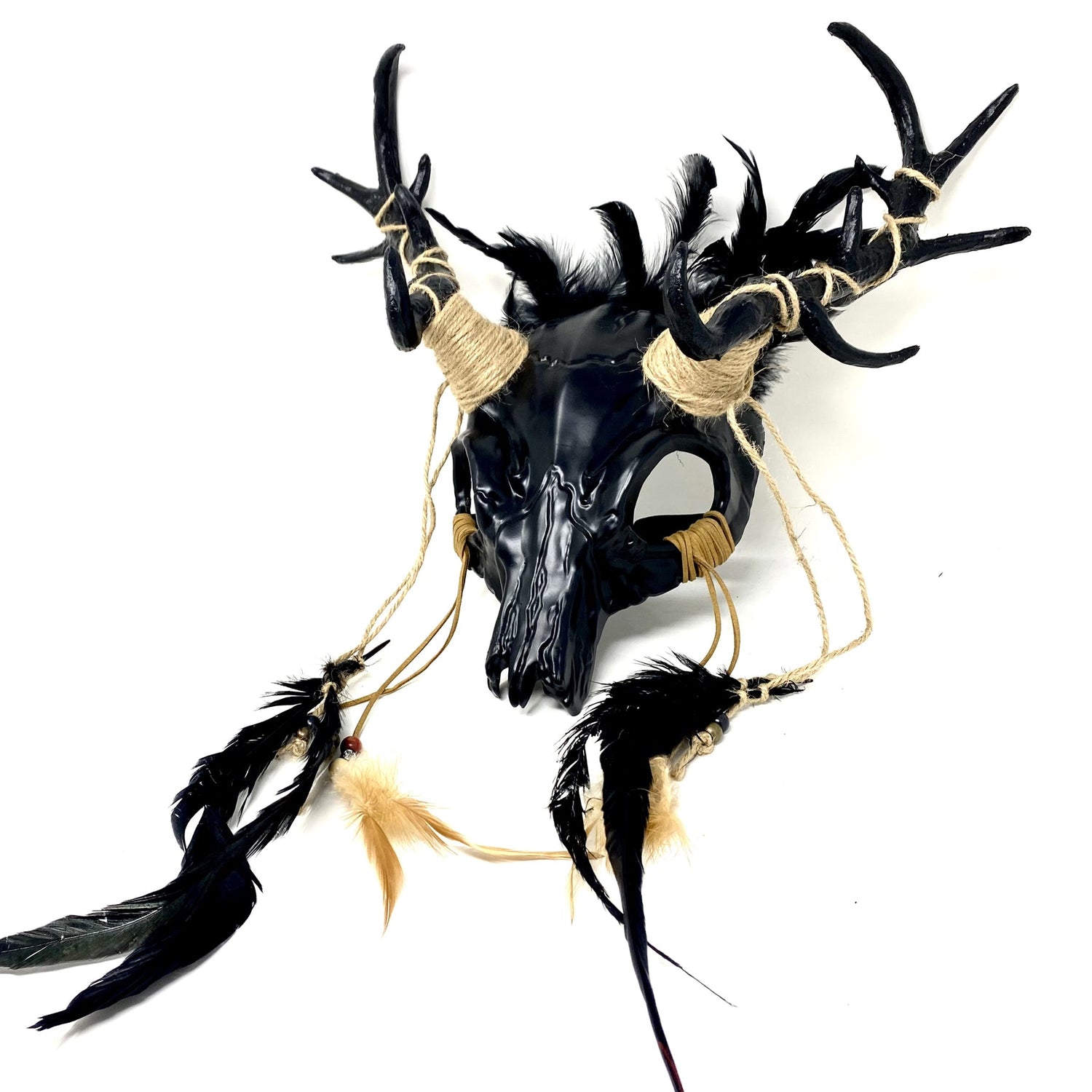 Black Krampus Ram Goat Horns Devil Halloween Masquerade Party Mask