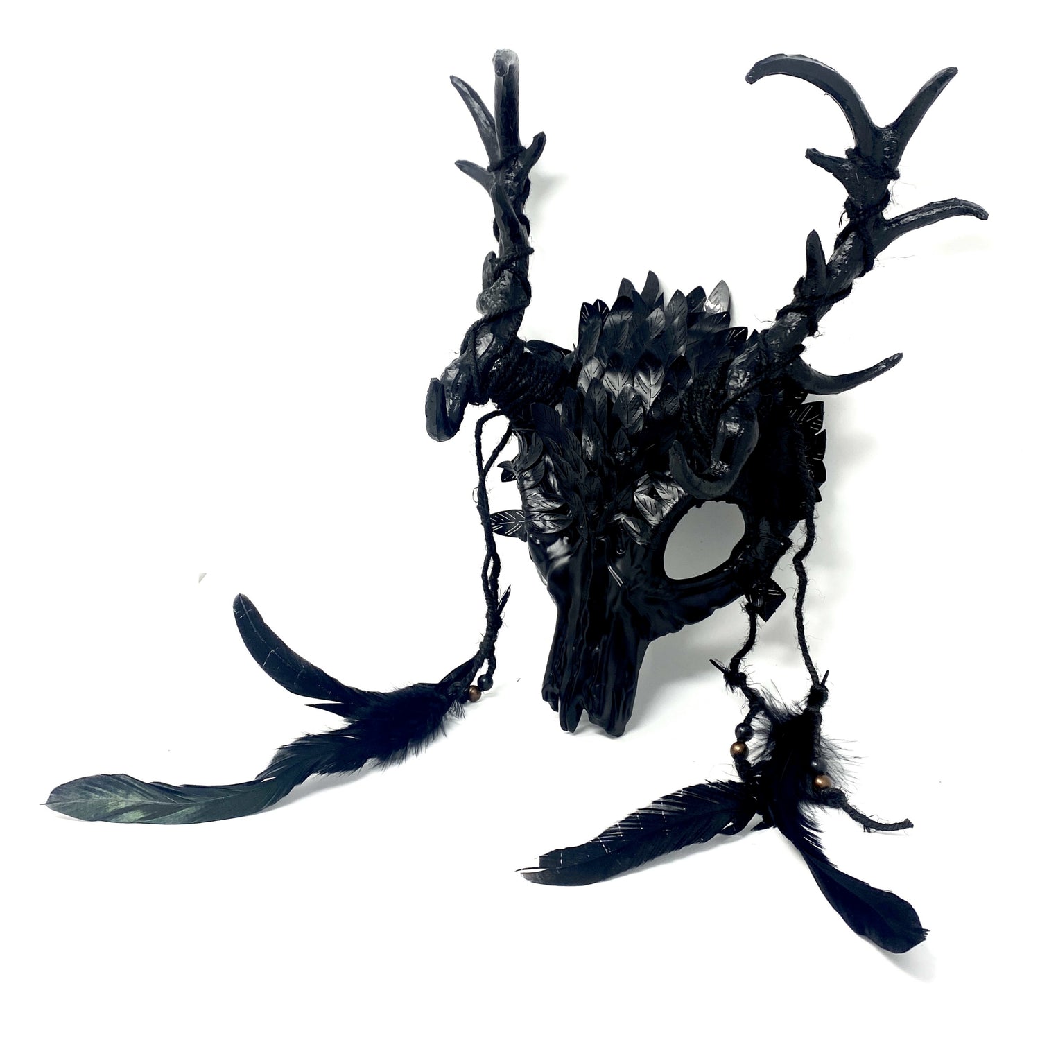 Black Krampus Ram Goat Horns Devil Halloween Masquerade Party Mask