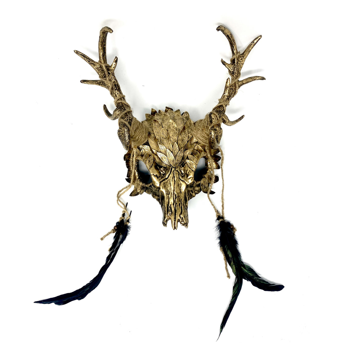 Gold Krampus Ram Goat Horns Devil Halloween Masquerade Party Mask