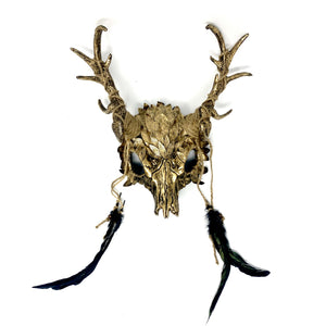 Gold Krampus Ram Goat Demon with Horns Devil