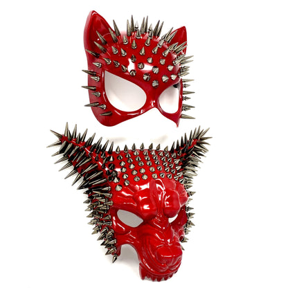 Couples Masquerade Masks, Men Women Devil Demon Goat Horn Costume Mask For Halloween Cosplay Party