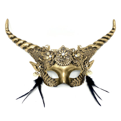 Ram Goat Steampunk Masquerade Mask Devil Headpiece Mask For Costume Halloween Horror Demon Party