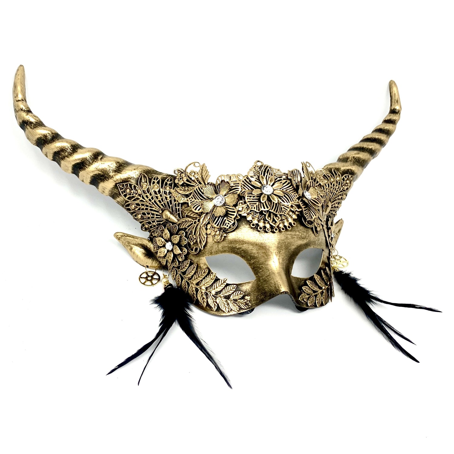 Ram Goat Steampunk Masquerade Mask Devil Headpiece Mask For Costume Halloween Horror Demon Party