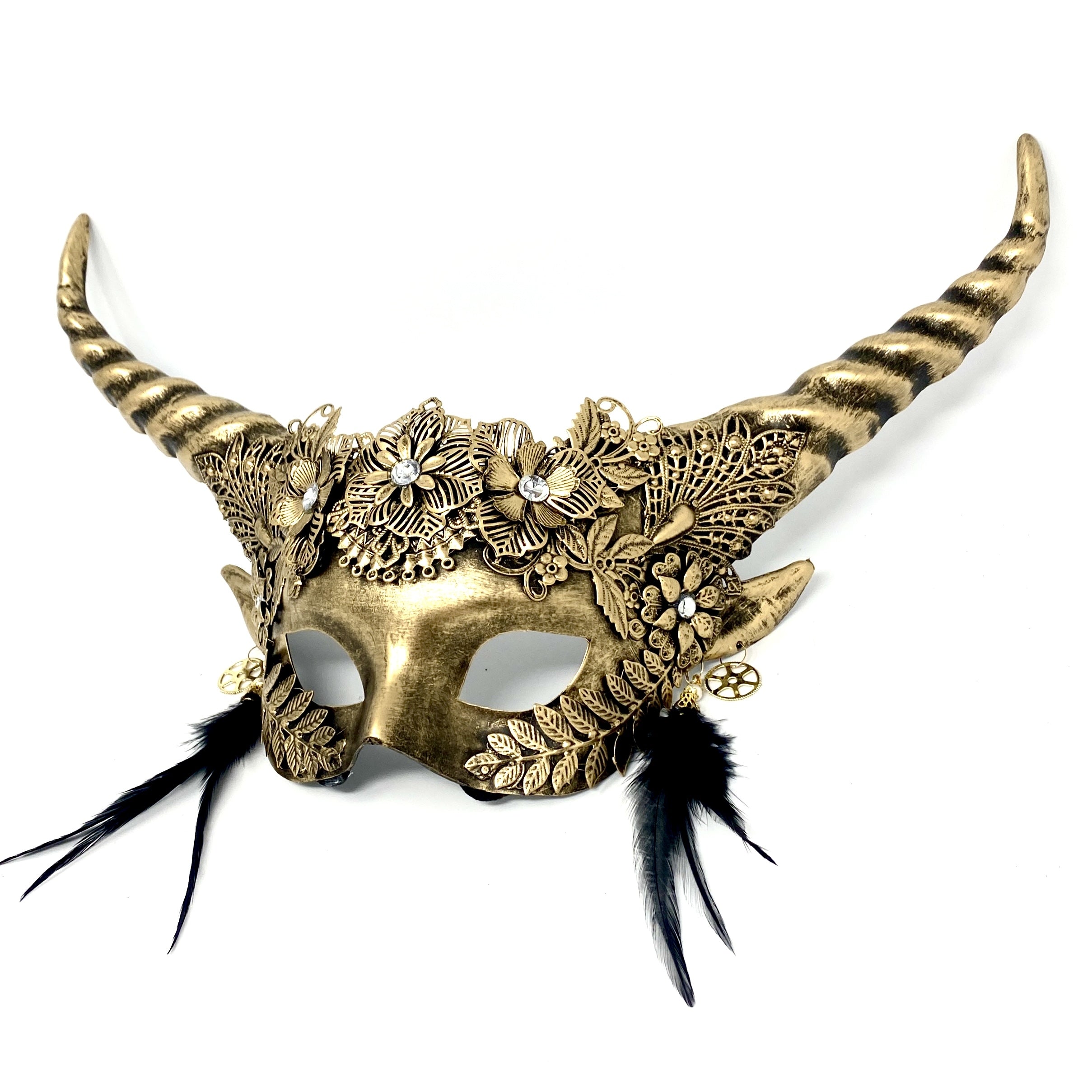 Ram Goat Steampunk Masquerade Mask Devil Headpiece Mask For Costume Halloween Horror Demon Party