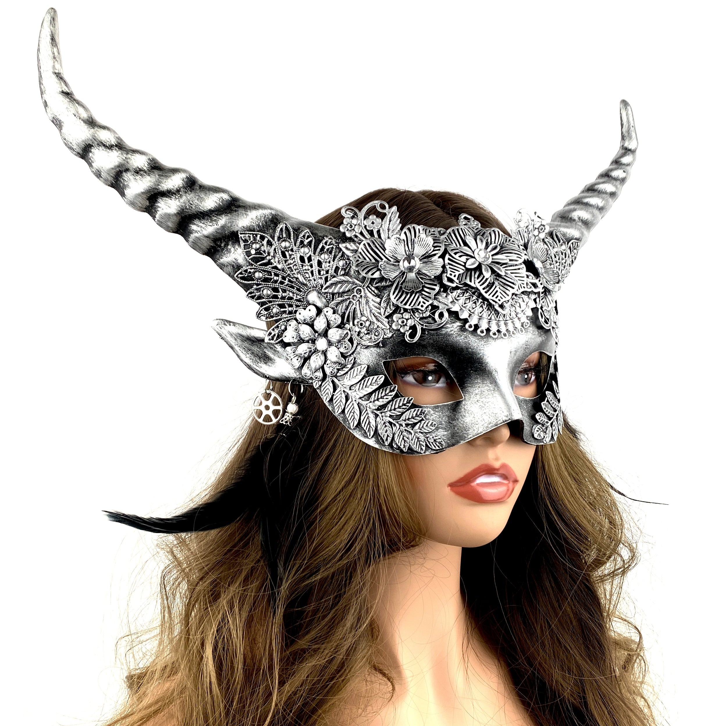 Ram Goat Steampunk Masquerade Mask Devil Headpiece Mask For Costume Halloween Horror Demon Party