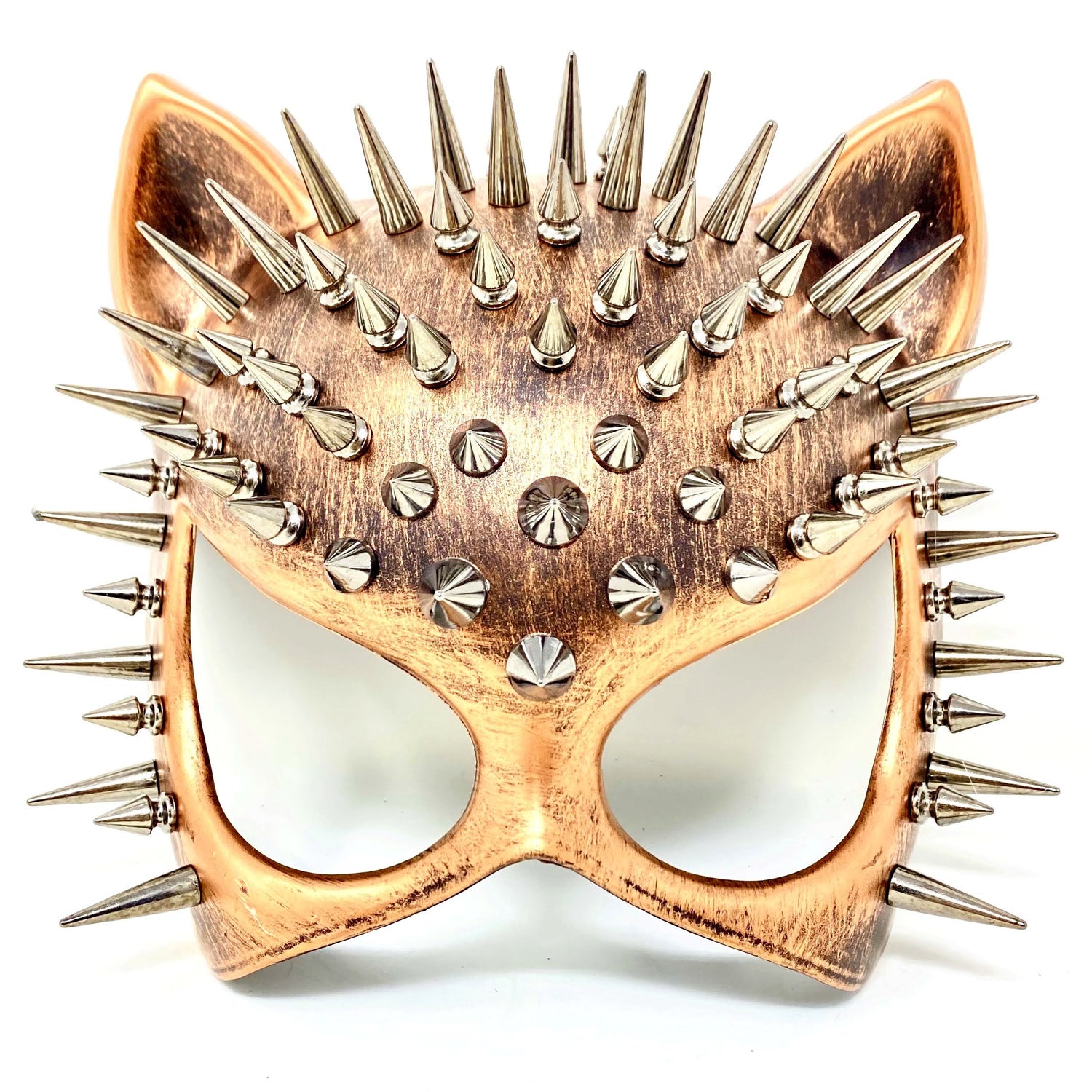 Women Metallic Steampunk Mask Masquerade Cat Face Mask For Halloween Christmas Ball Party