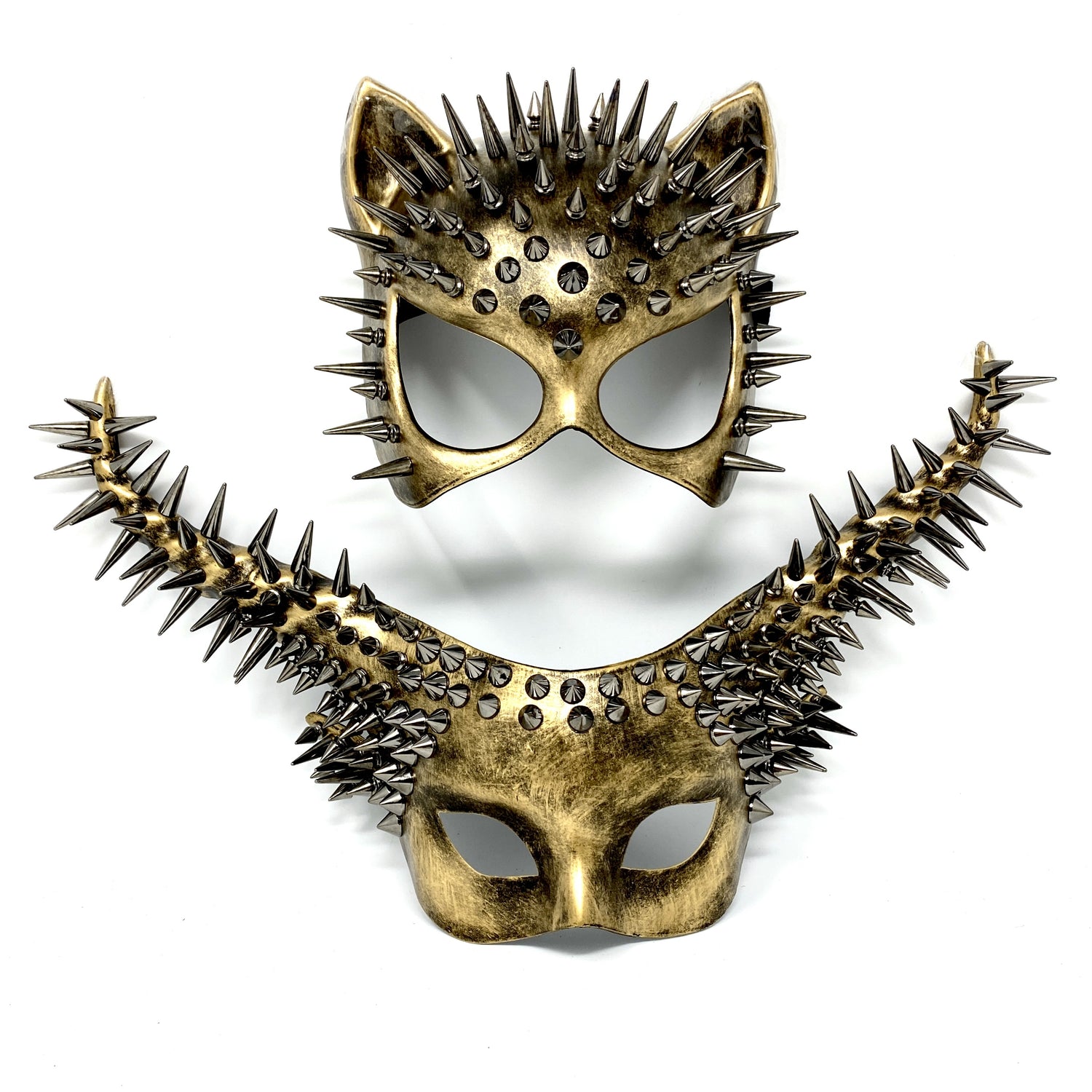 Steampunk Couples Masquerade Masks, Men Women Devil Demon Goat Horn Costume Halloween Party Mask