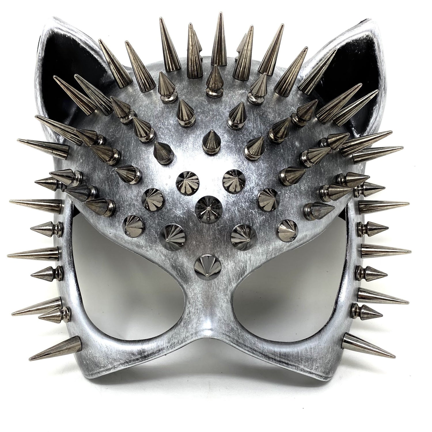 Silver Steampunk Cat Masquerade Mask