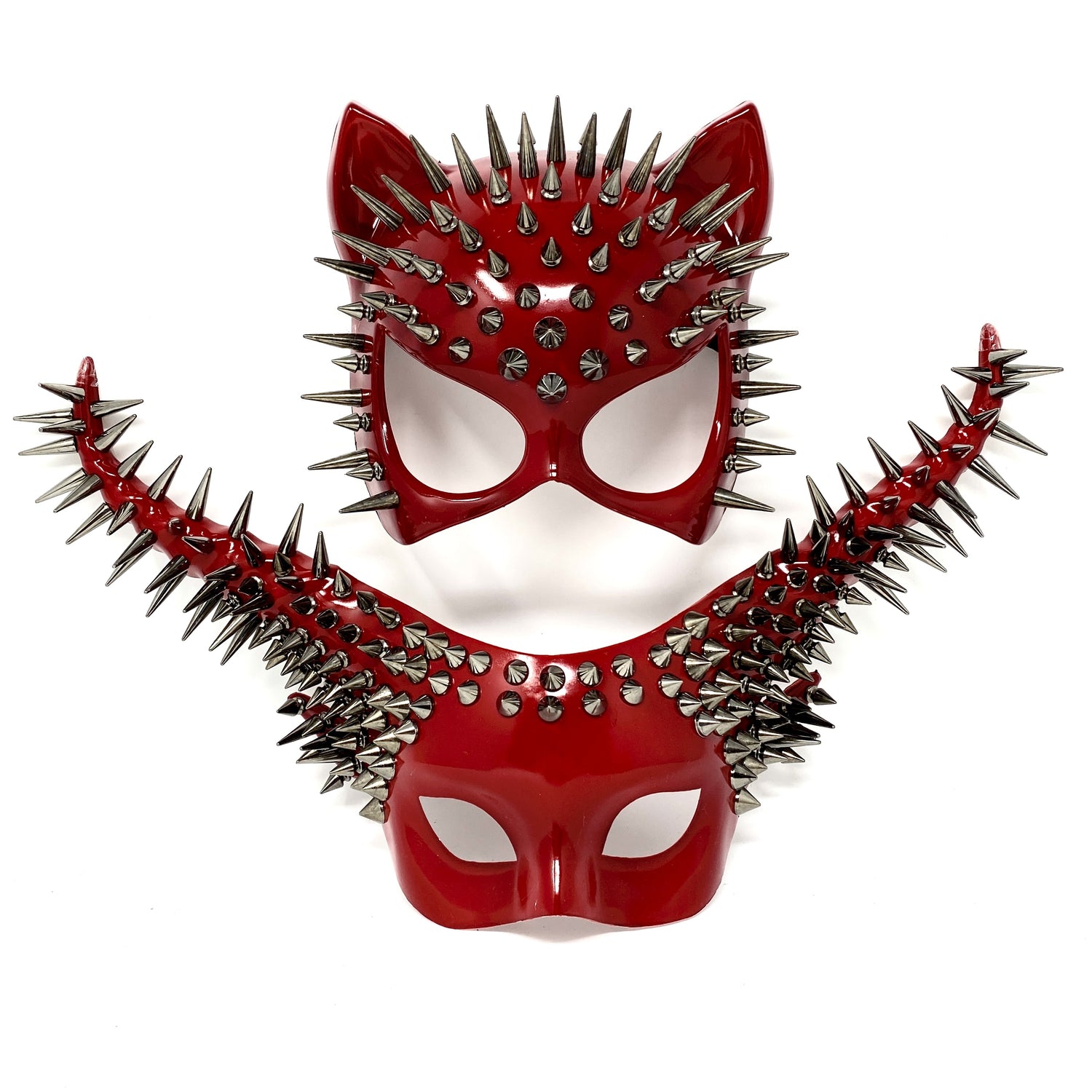 Steampunk Couples Masquerade Masks, Men Women Devil Demon Goat Horn Costume Halloween Party Mask