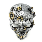Steampunk Skull Mask, Metallic Scary Horror Skeleton Skull Mask for Halloween Costume Cosplay Party
