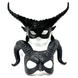 Couples Masquerade Masks, Men Women Devil Demon Goat Horn Costume Mask For Halloween Cosplay Party