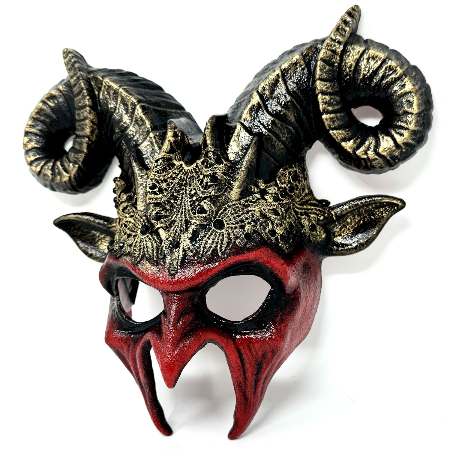 Couples Masquerade Masks, Men Women Devil Demon Goat Horn Costume Mask For Halloween Cosplay Party