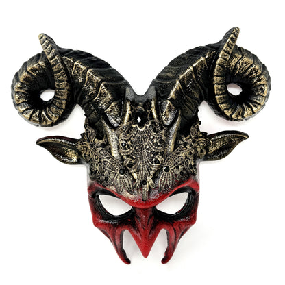 Couples Masquerade Masks, Men Women Devil Demon Goat Horn Costume Mask For Halloween Cosplay Party