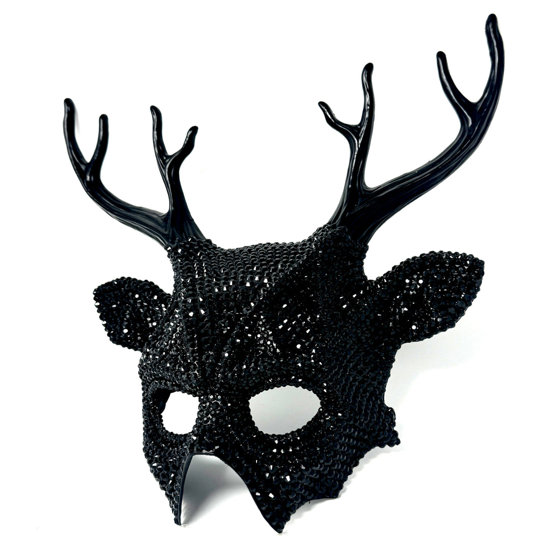 Fully Rhinestone Krampus Ram Goat Demon Mask with Horns Devil Halloween Masquerade Party Masks