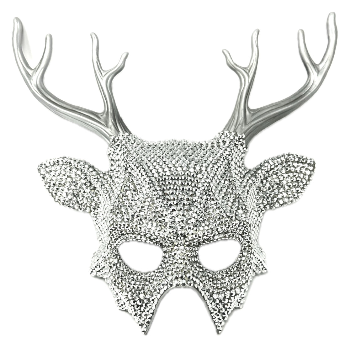 Fully Rhinestone Krampus Ram Goat Demon Mask with Horns Devil Halloween Masquerade Party Masks