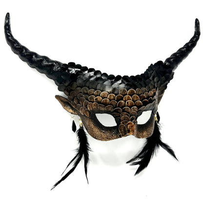 Couples Masquerade Masks, Men Women Devil Demon Goat Horn Costume Mask For Halloween Cosplay Party