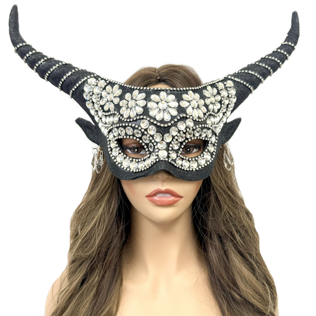 Rhinestone Costume Ram Goat Masquerade Mask Devil Horror Party Ball Masks For Halloween Demon