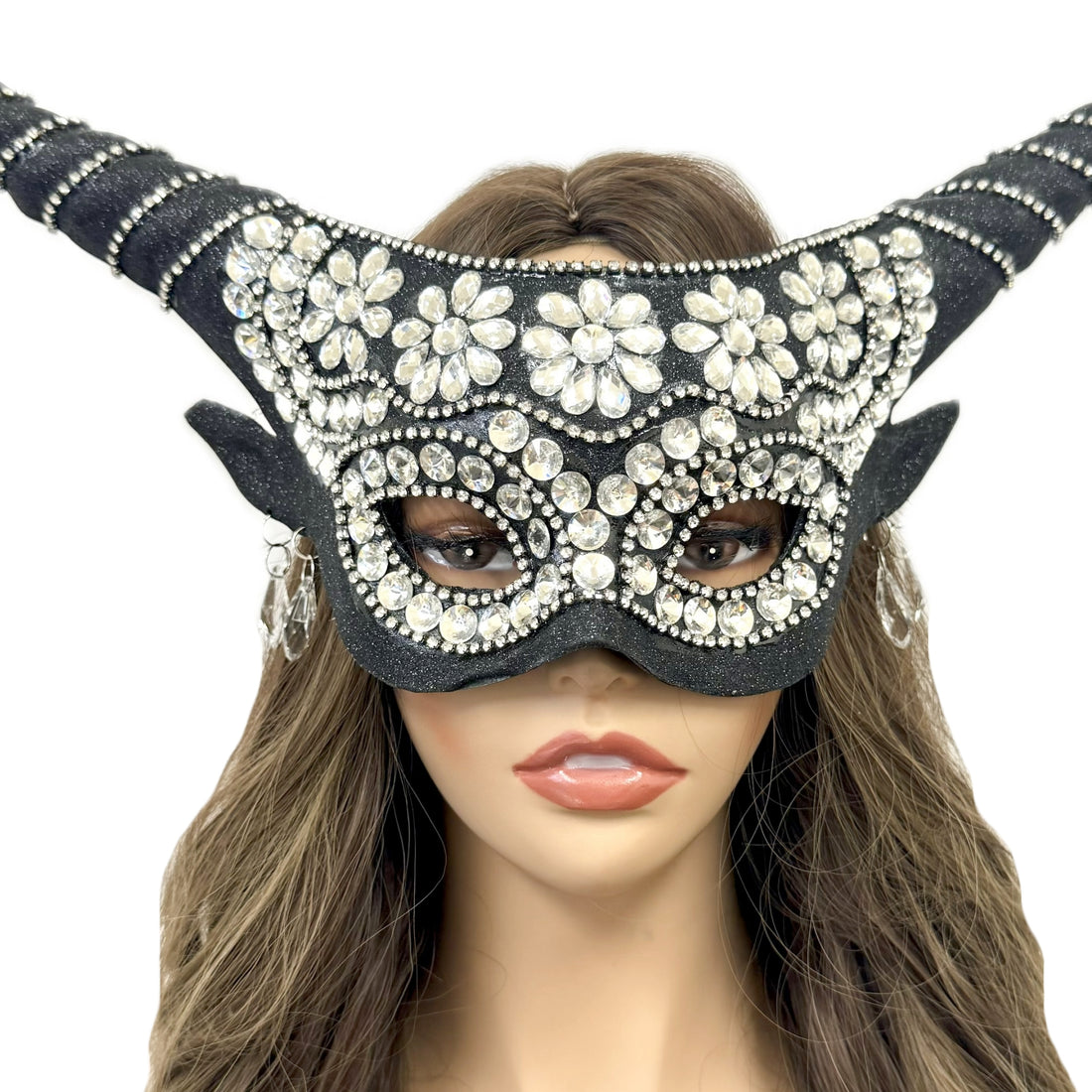 Rhinestone Costume Ram Goat Masquerade Mask Devil Horror Party Ball Masks For Halloween Demon