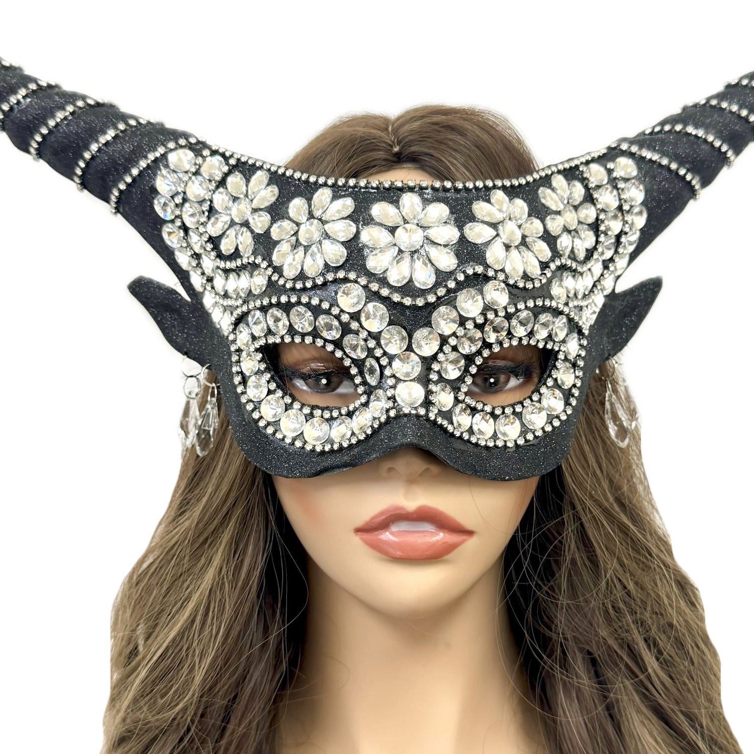 Rhinestone Costume Ram Goat Masquerade Mask Devil Horror Party Ball Masks For Halloween Demon