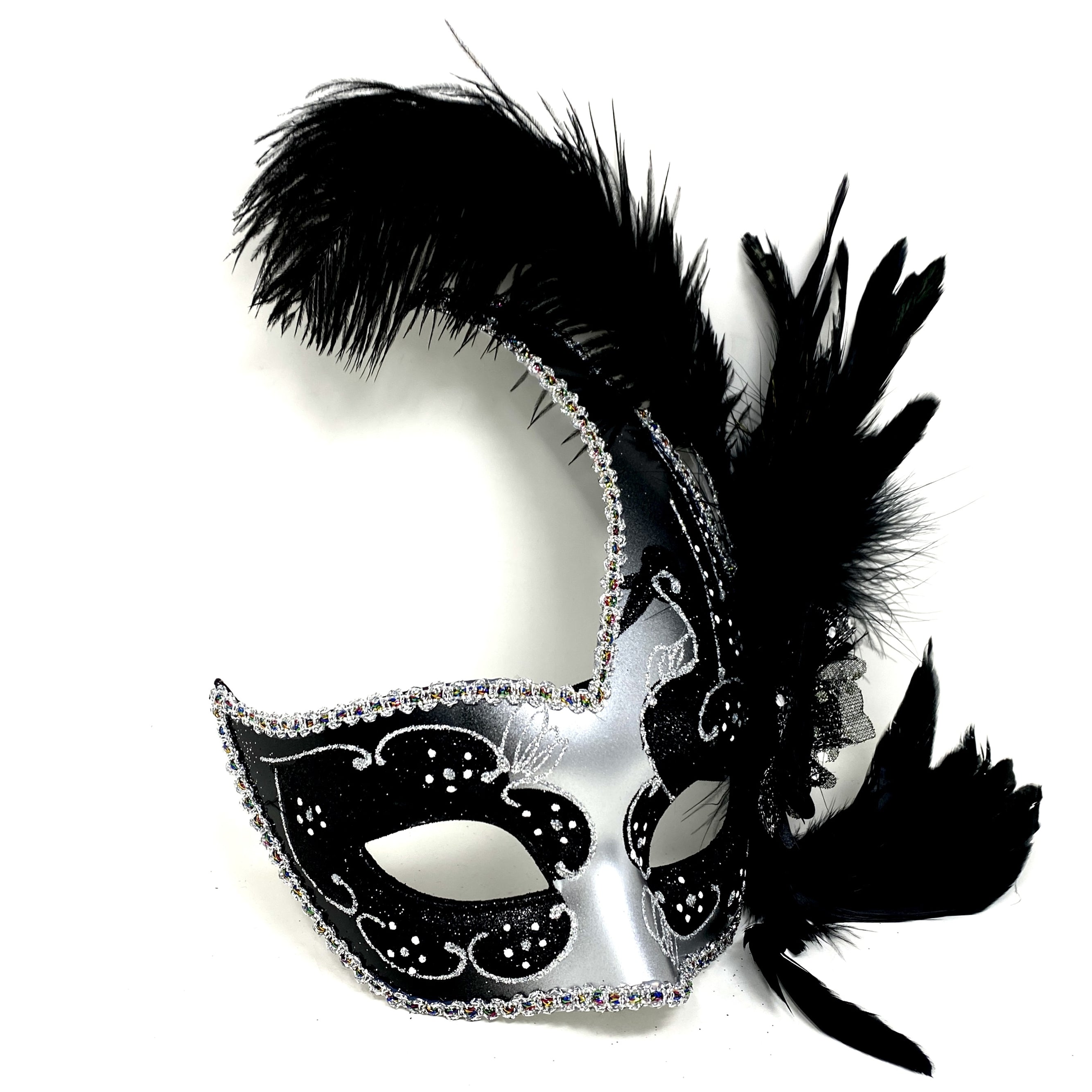 Couples Masquerade Masks, Men Women Venetian Feather Mask For Mardi Gras Cosplay Wedding Graduation Party