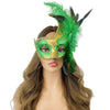 White & Gold Lady Women Girl Costume Venetian mask Feather Masquerade Mask Mardi Gras For Party, Halloween, Christmas