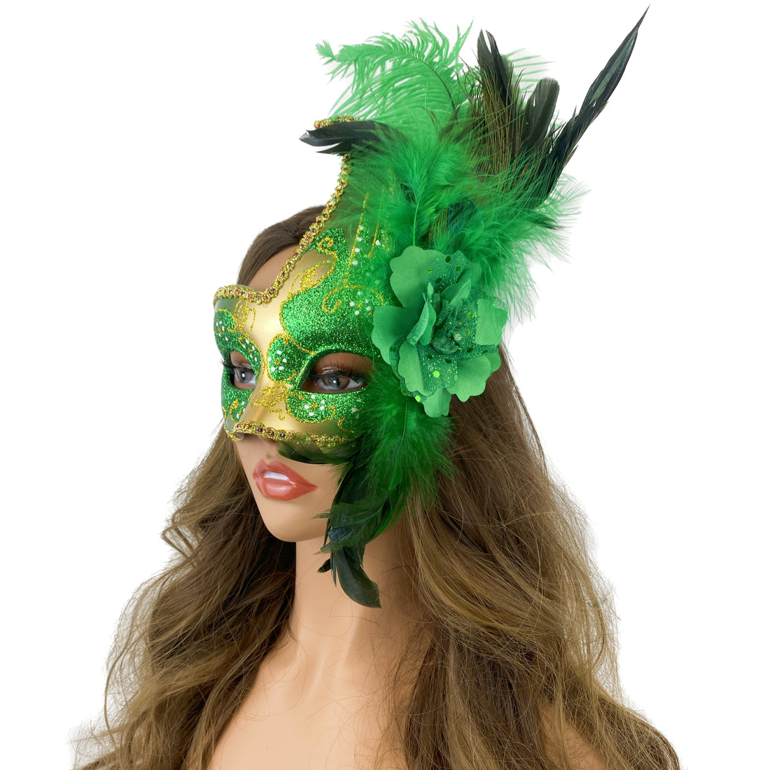 Lady Women Girl Costume Venetian Feather Masquerade Mask For Mardi Gras Party, Halloween, Christmas