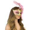 Black & Gold Lady Women Girl Costume Venetian mask Feather Masquerade Mask Mardi Gras For Party, Halloween, Christmas