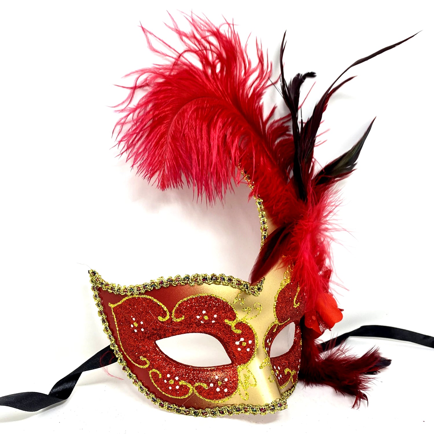 Couples Masquerade Masks, Men Women Venetian Feather Mask For Mardi Gras Cosplay Wedding Graduation Party