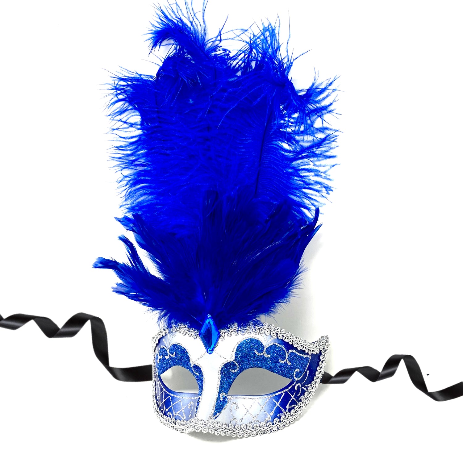 Women Costume Venetian Feather Masquerade Mask For Mardi Gras Party, Halloween, Christmas