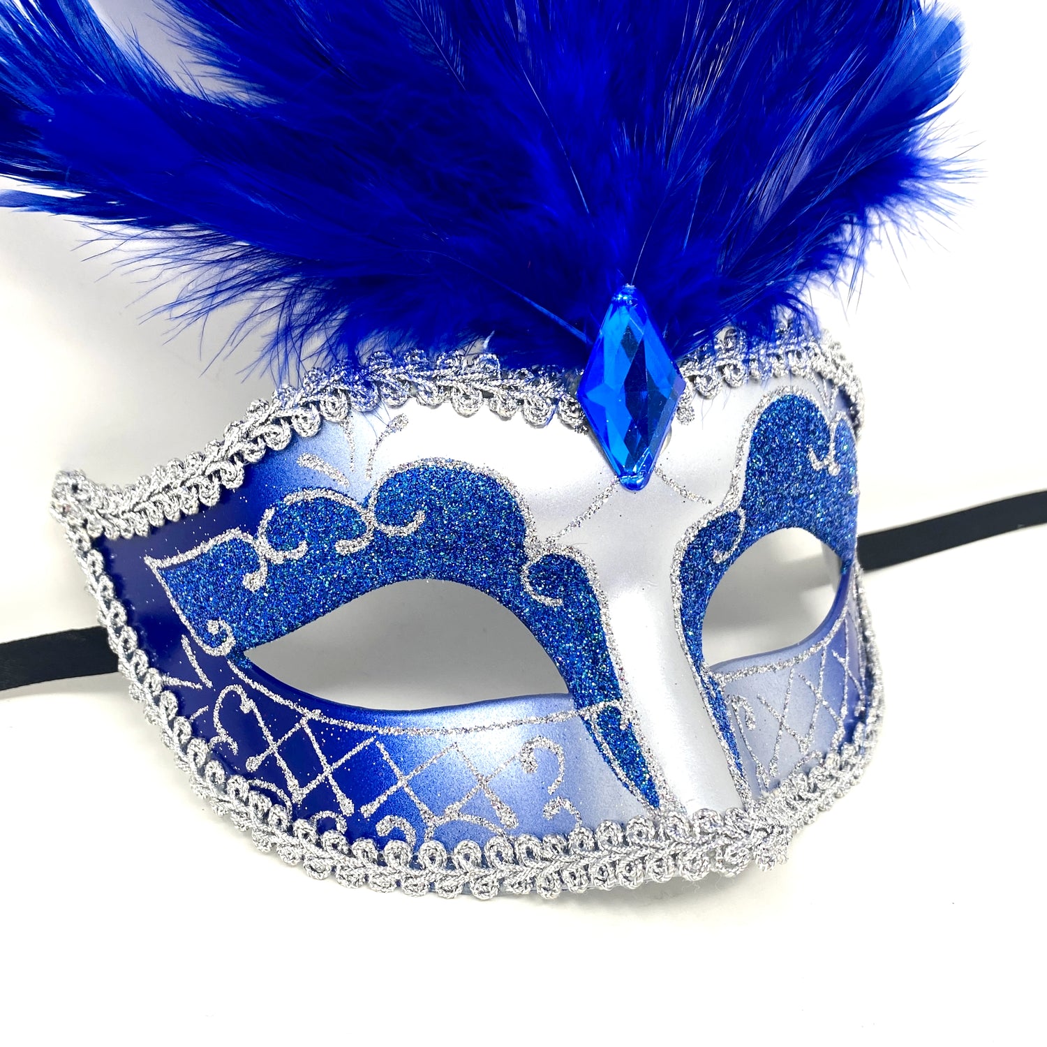 Women Costume Venetian Feather Masquerade Mask For Mardi Gras Party, Halloween, Christmas