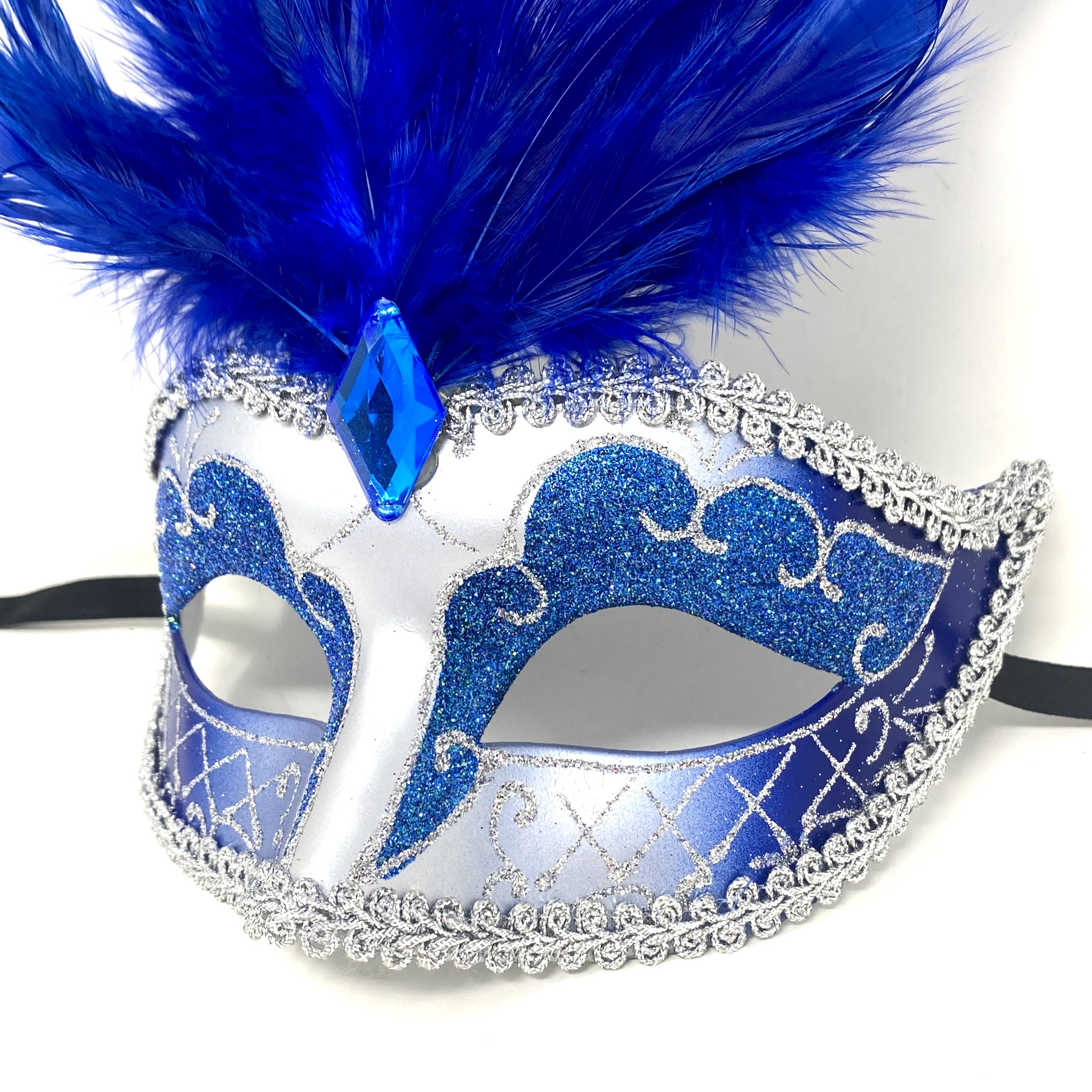 Women Costume Venetian Feather Masquerade Mask For Mardi Gras Party, Halloween, Christmas