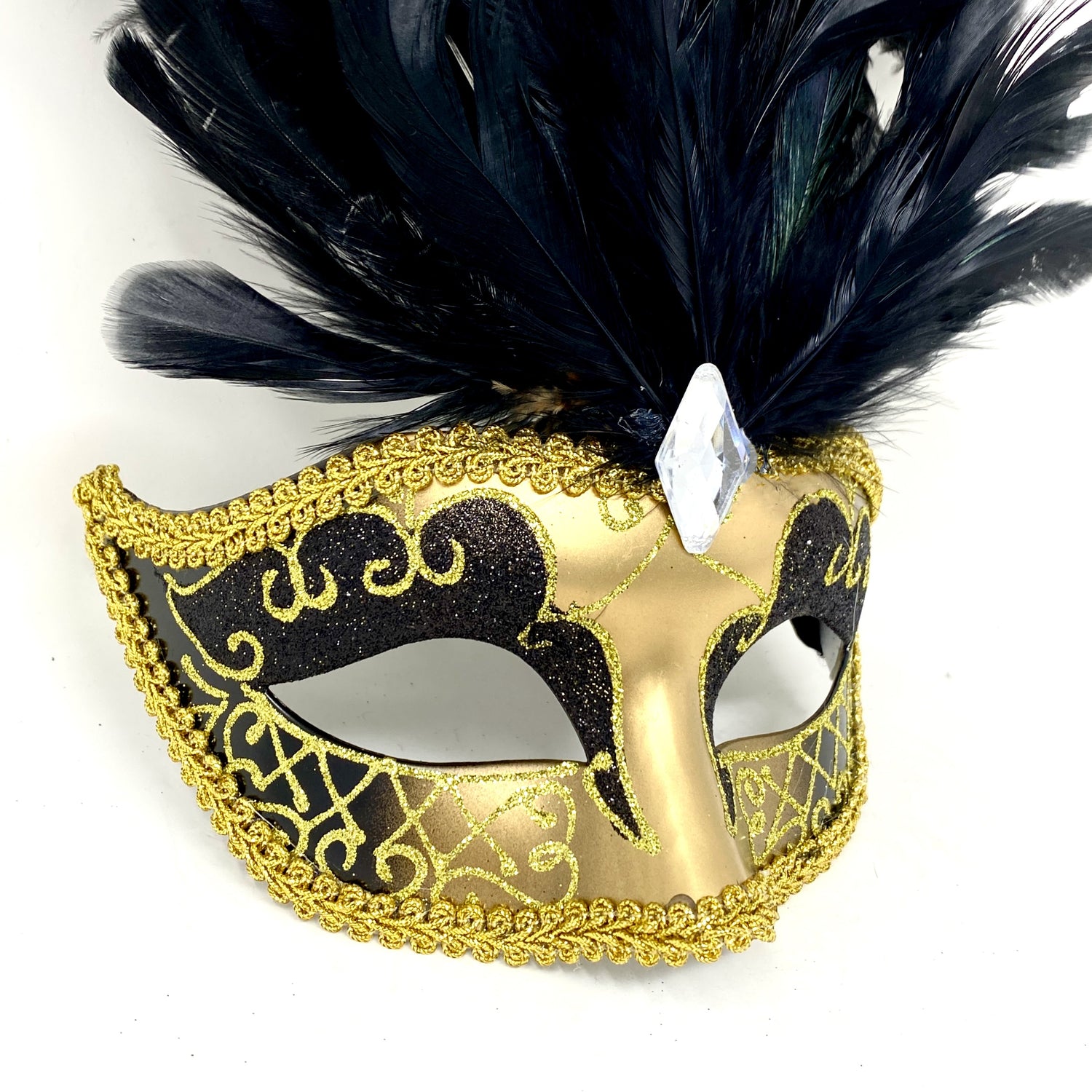 Women Costume Venetian Feather Masquerade Mask For Mardi Gras Party, Halloween, Christmas